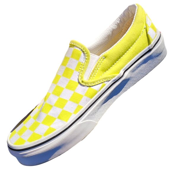 Vans 5.5 Women / 4.0 Men Slip On Yellow Checkerboard Sneakers - Picture 7 of 11